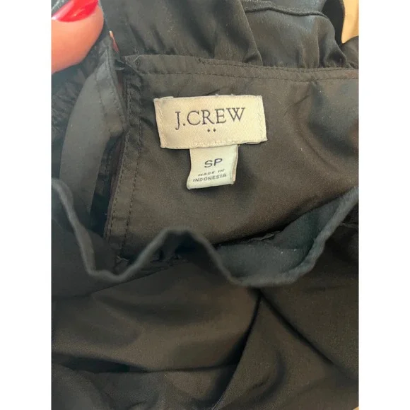 J. Crew Black Sleeveless Ruffle Mock Neck Blouse Top - Women's Small Petite - Picture 3 of 3